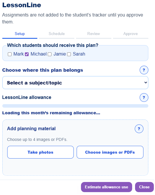 LessonLine lesson-plan import setup